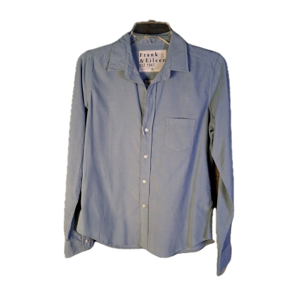 NWOT FRANK & EILEEN Womens Size Small Barry Corduroy Blue Long Sleeve Shirt $258 - Picture 2 of 16